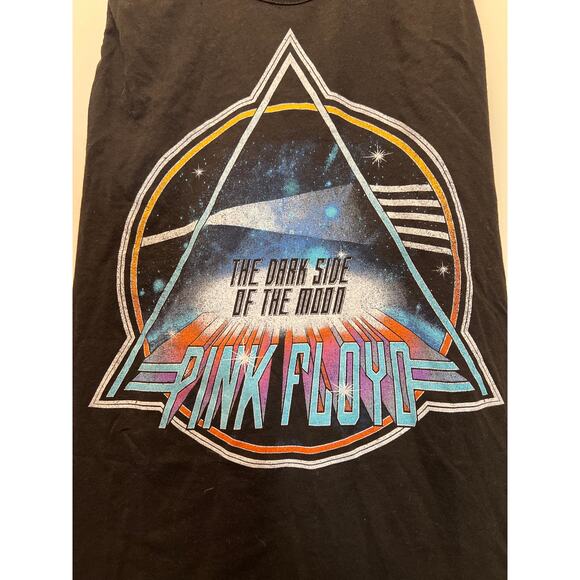 Pink Floyd Women’s Scoop Neck Triangle Triad‎ Sleeveless Tank Top Size L Black - Picture 2 of 4